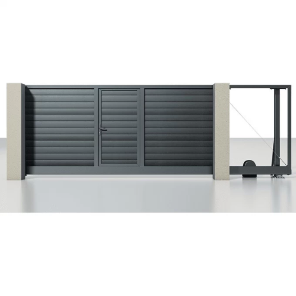 Откатные ворота с калиткой ALUTECH Prestige 4000х2000 мм 55901